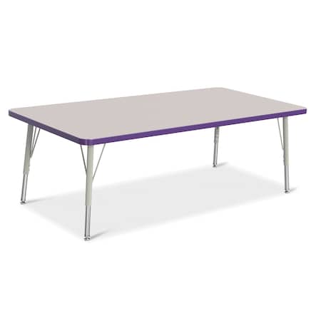 Jonti-Craft Berries Rectangle Activity Table, 30 in. x 60 in., E-height, Freckled Gray/Purple/Gray 6408JCE004